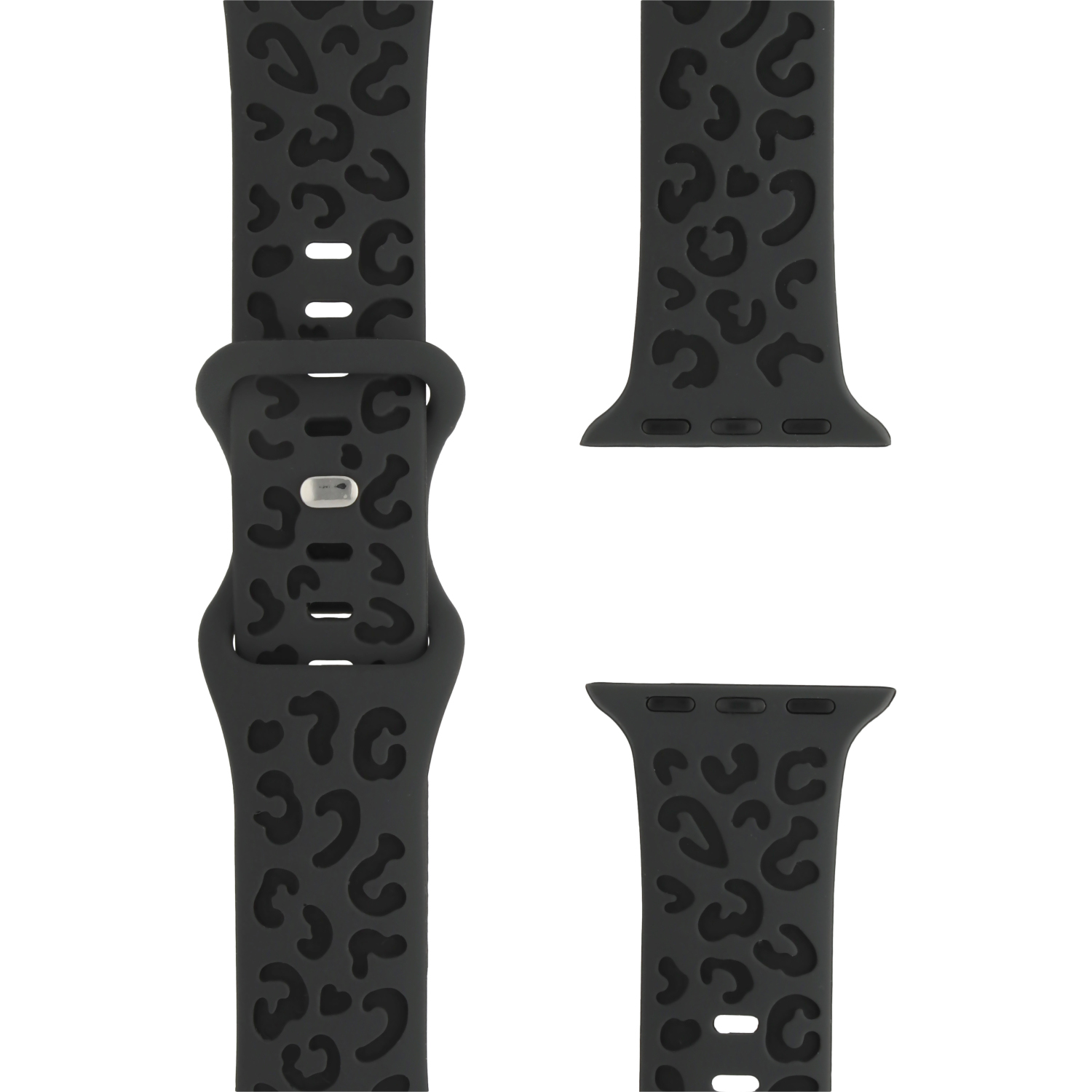 Bracelet silicone léopard wild Apple Watch - Noir Gris Profond