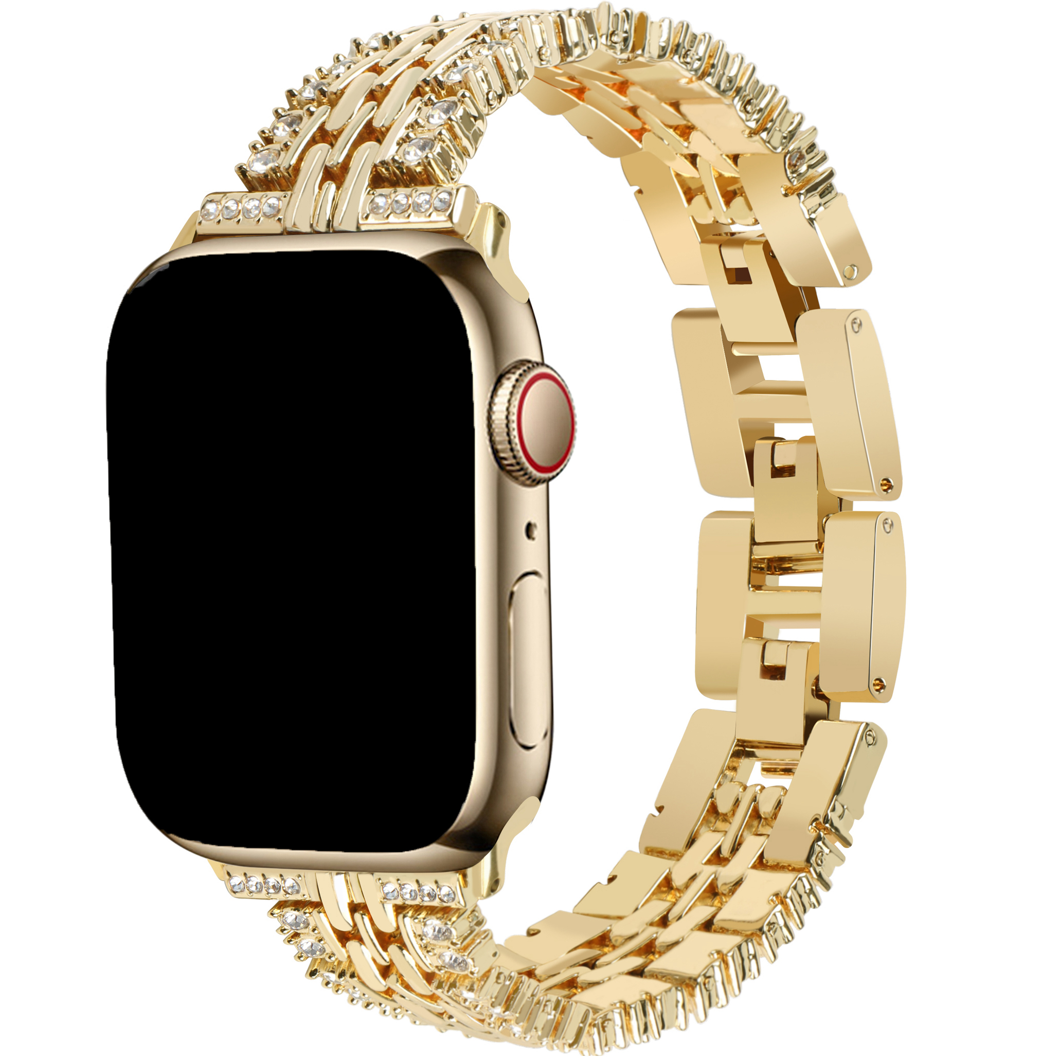 Bracelet acier en diamant Eline Apple Watch - or