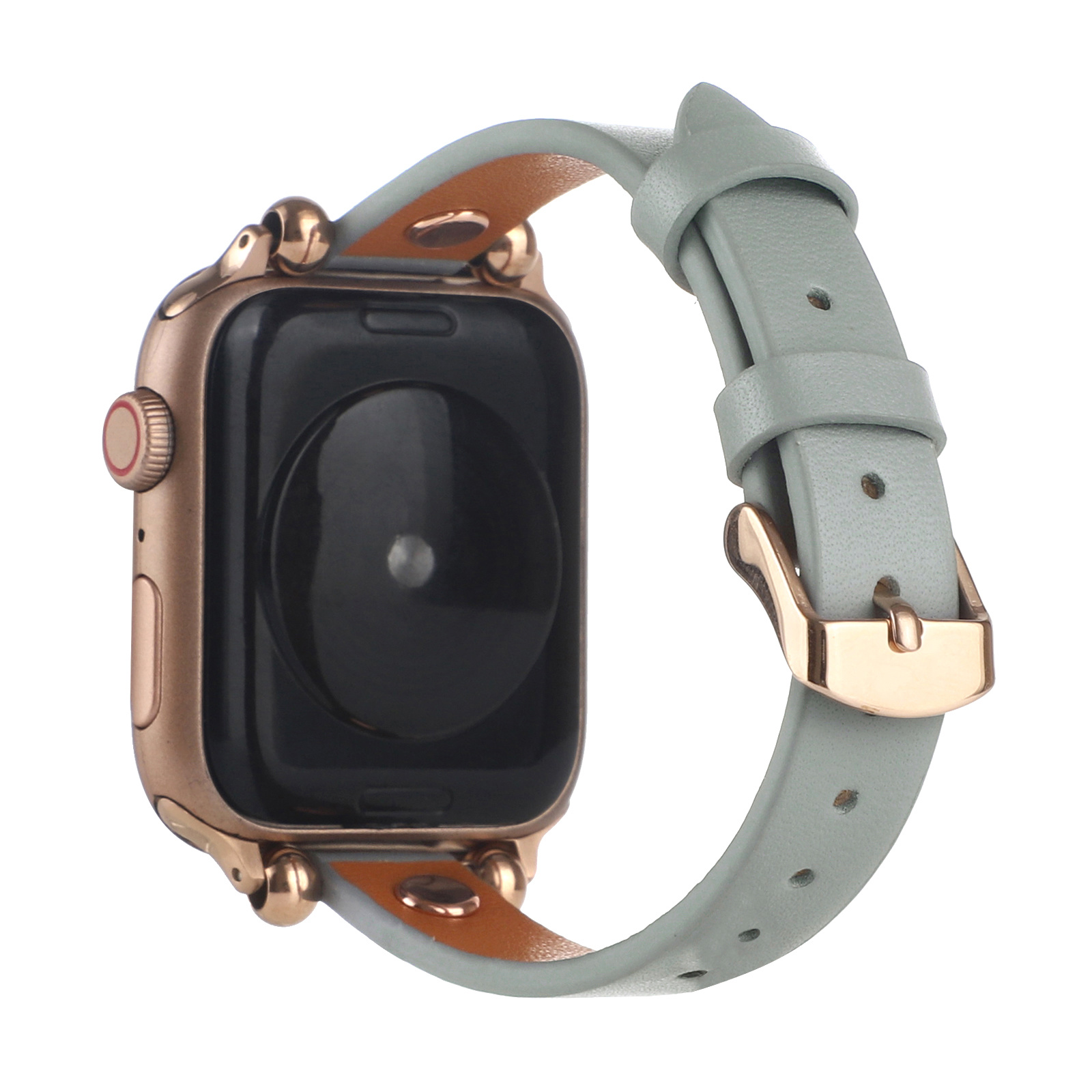 Bracelet en cuir fin Apple Watch - bleu
