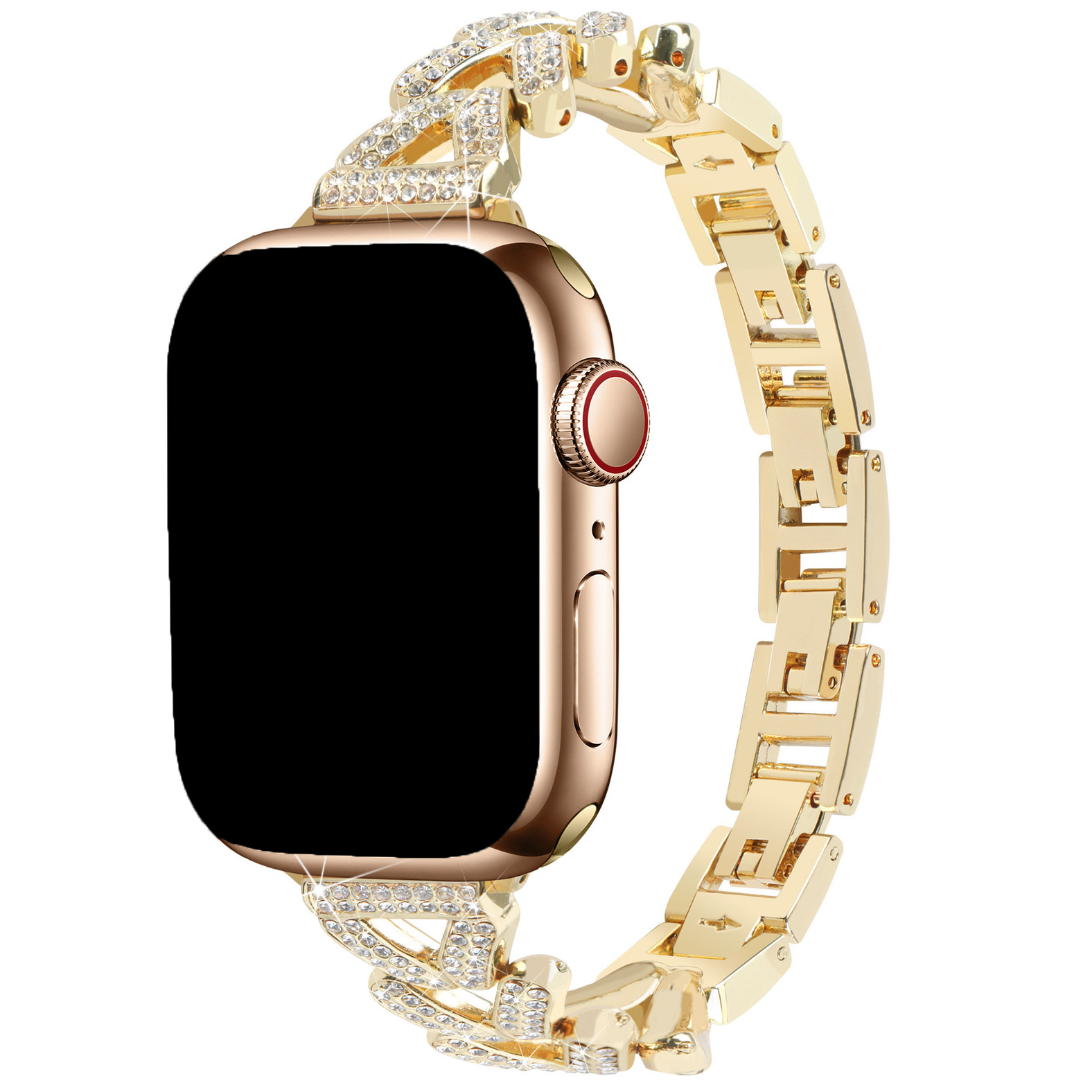 Bracelet à maillons en acier cœur Apple Watch - Faye or