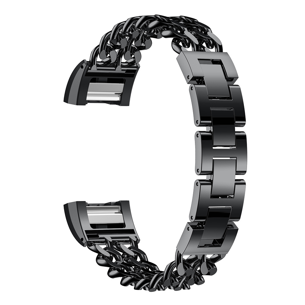 Bracelet acier cow-boy Fitbit Charge 3 & 4 - noir