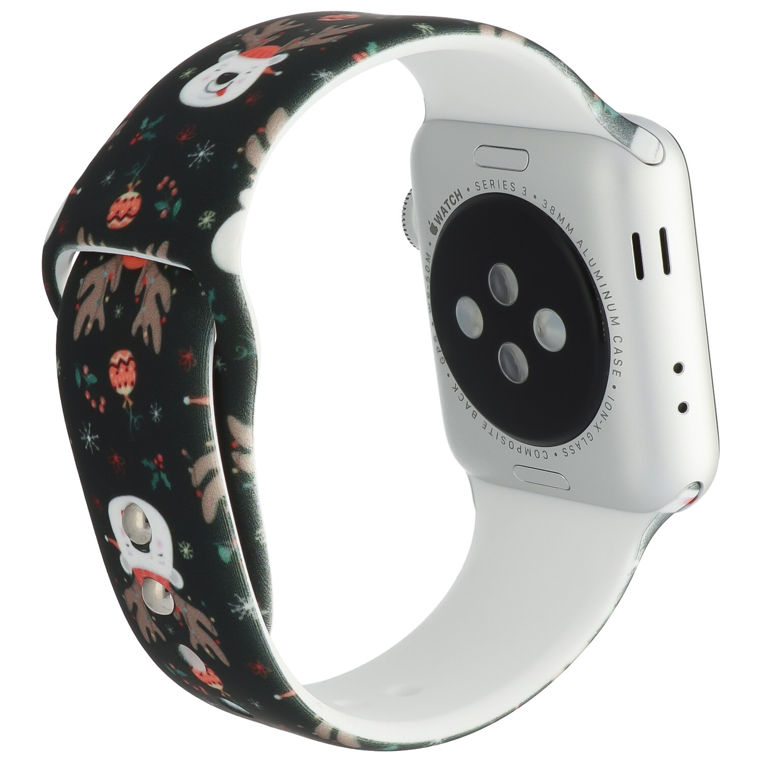 Bracelet sport imprimé Apple Watch - rennes de Noël