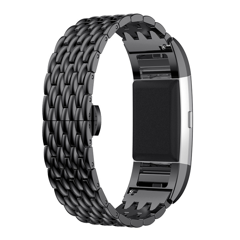 Bracelet acier dragon Fitbit Charge 2 - noir