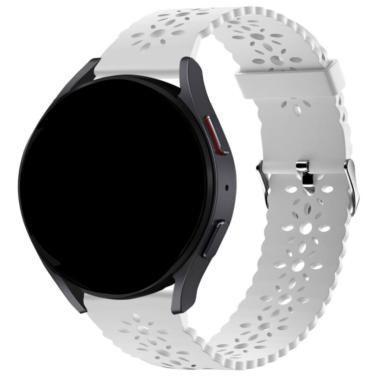 Bracelet de silicone brillante Samsung Galaxy Watch 5 Pro - blanc