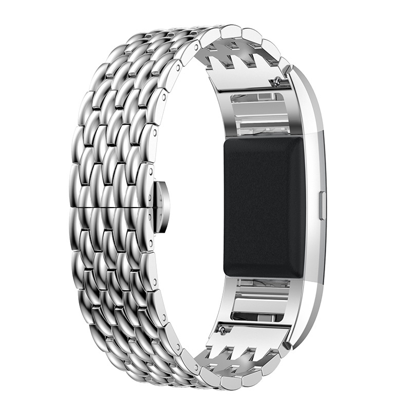 Bracelet acier dragon Fitbit Charge 2 - argent
