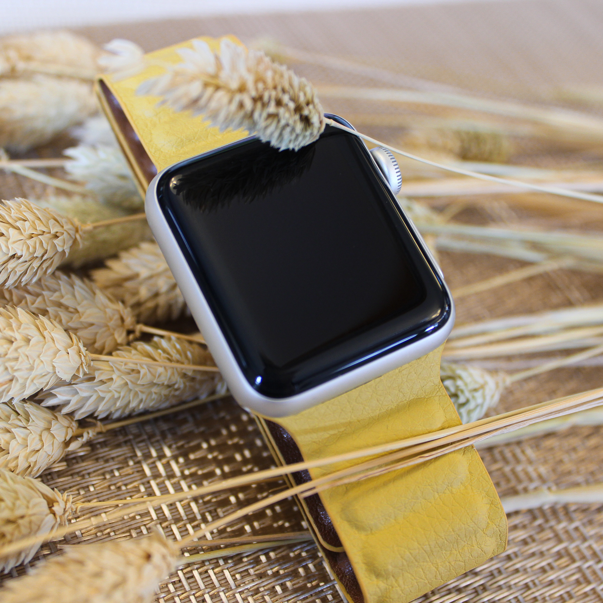 Bracelet en cuir solo Apple Watch - jaune