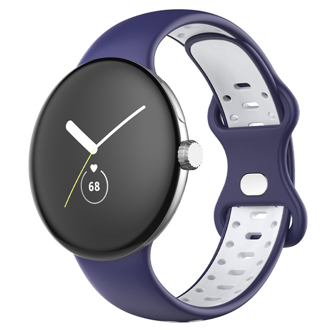 Bracelet sport double Google Pixel Watch - bleu blanc