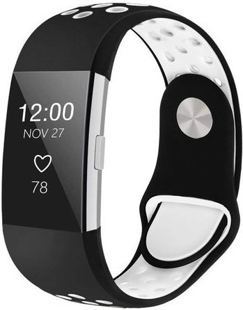 Bracelet sport double Fitbit Charge 2 - noir blanc