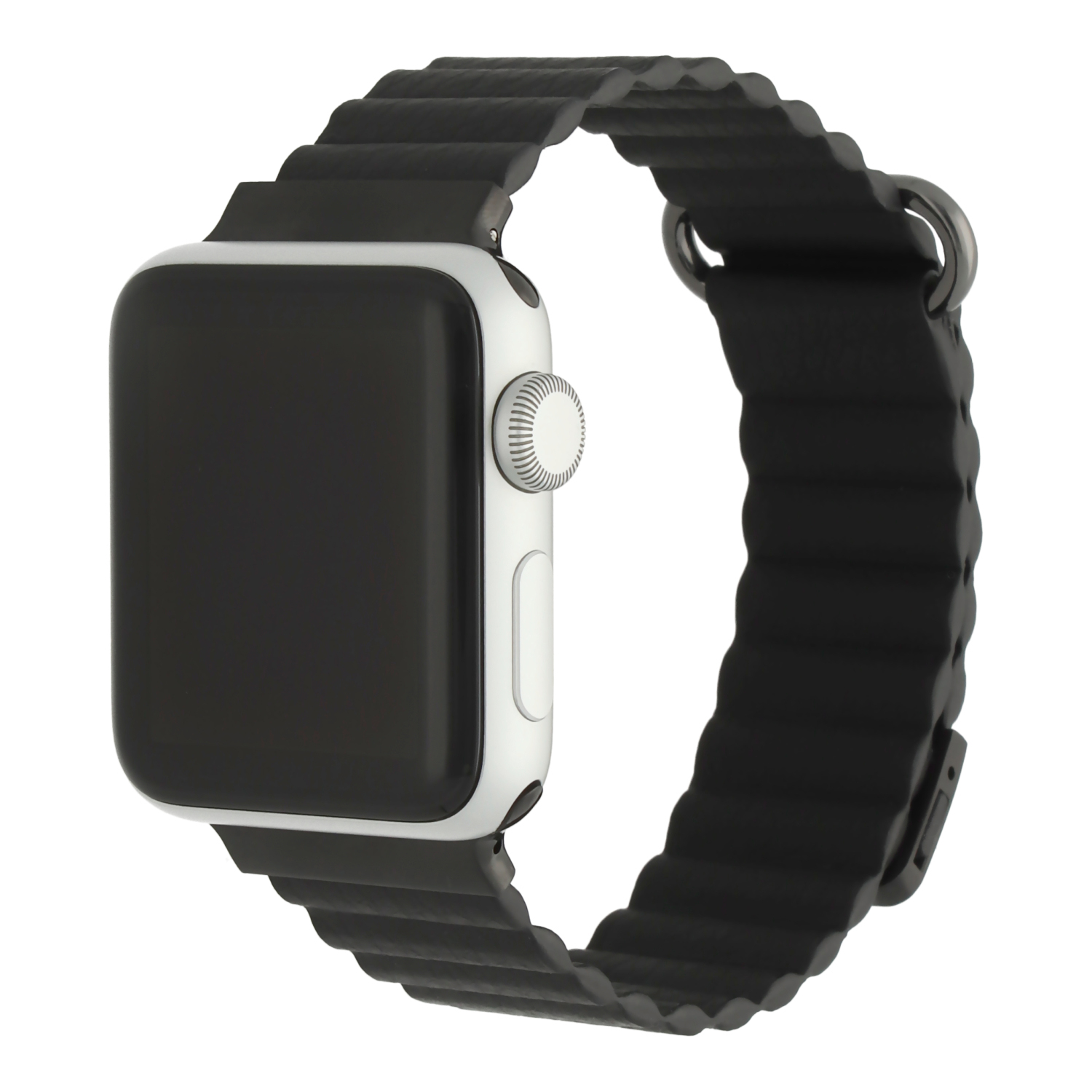 Bracelet aimanté en cuir Magna Apple Watch - Noir