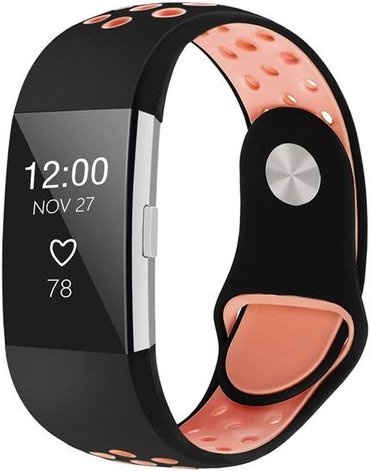 Bracelet sport double Fitbit Charge 2 - noir rose