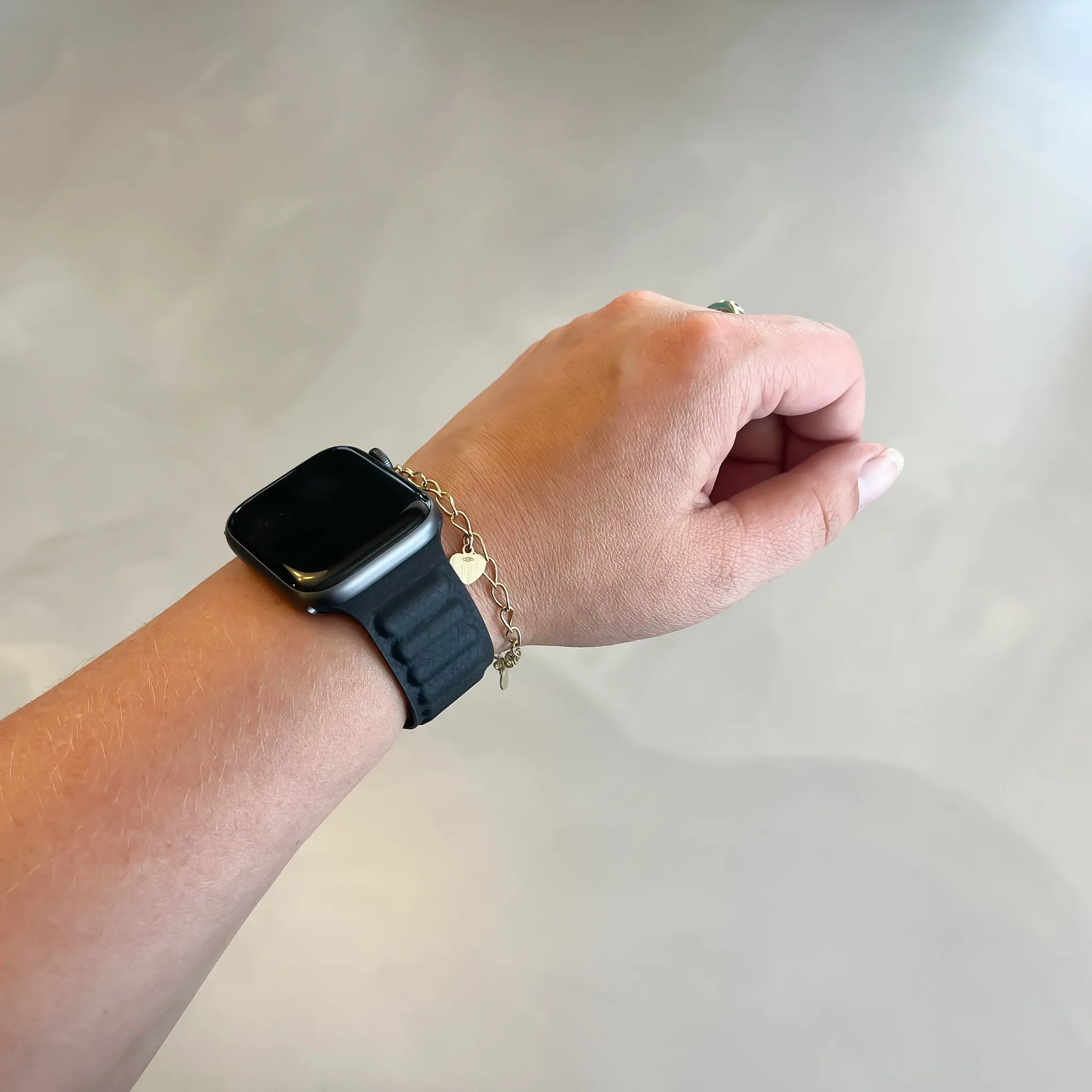 Bracelet en cuir solo Apple Watch noir