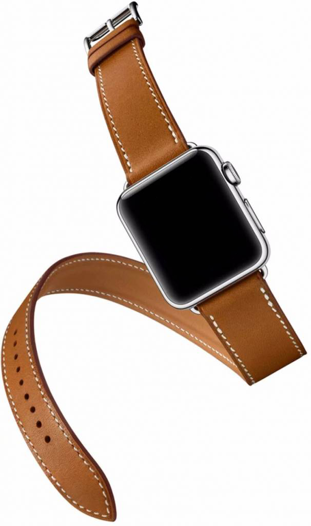 Bracelet en cuir ceinture longue Apple Watch - marron