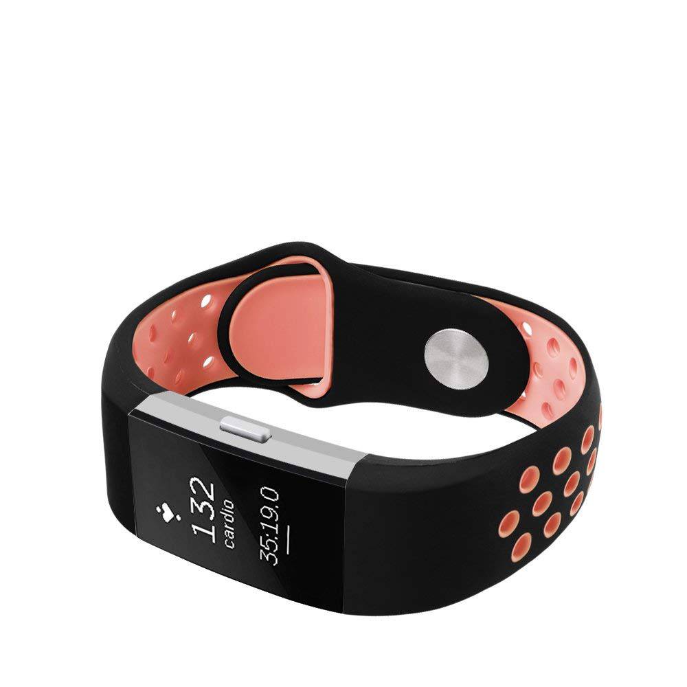 Bracelet sport double Fitbit Charge 2 - noir rose