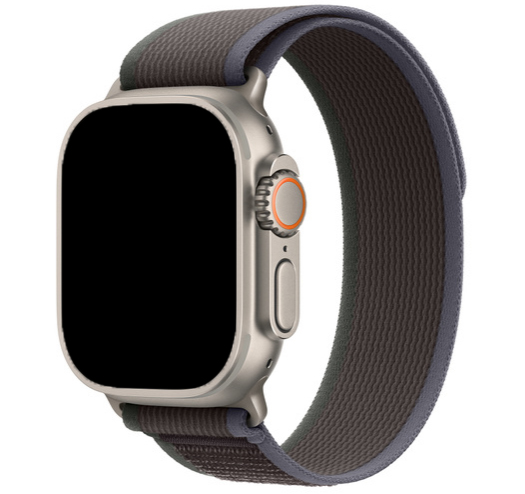 Bracelet Boucle Trail en nylon Apple Watch - bleu noir