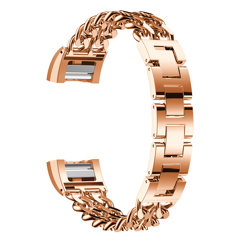 Bracelet acier cow-boy Fitbit Charge 3 & 4 - or rose