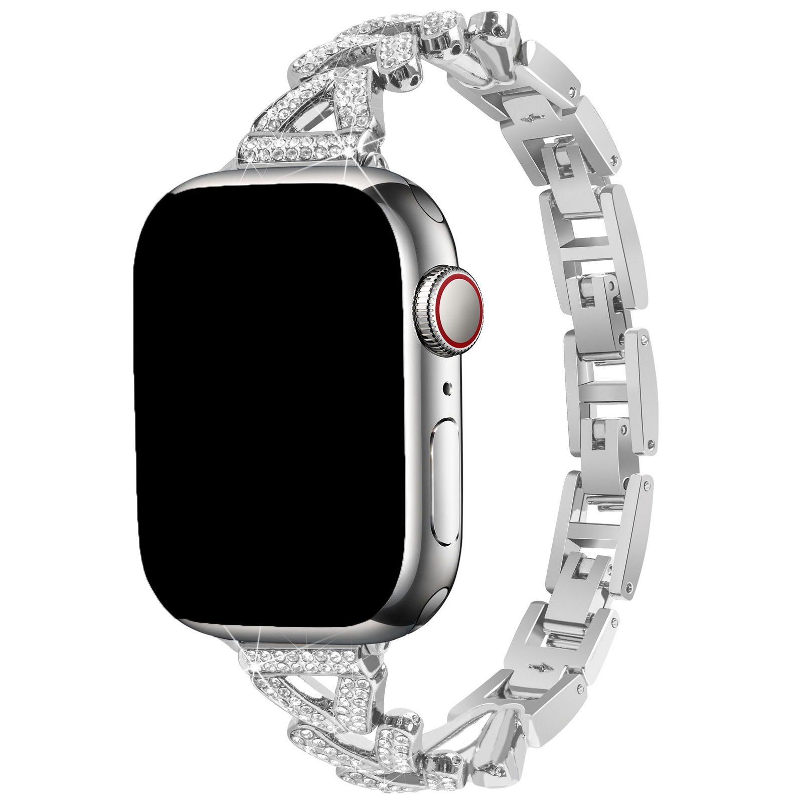 Bracelet à maillons en acier cœur Apple Watch - Faye argent