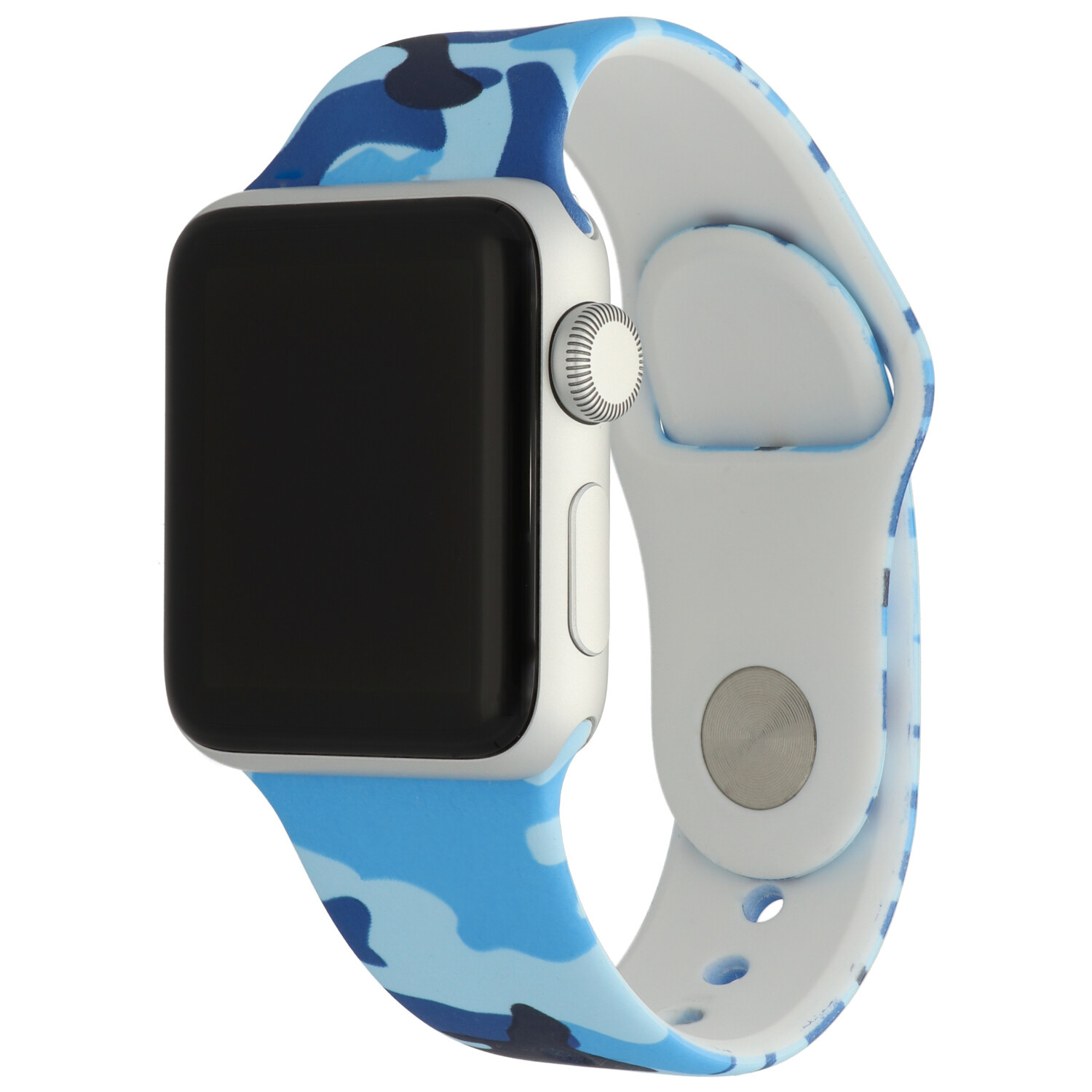 Bracelet sport imprimé Apple Watch - bleu camouflage