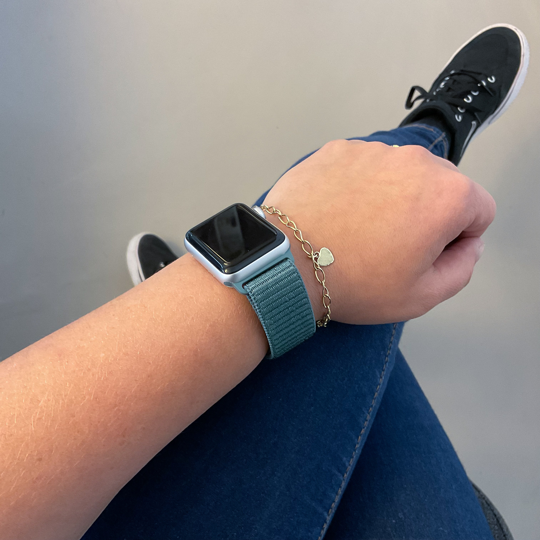 Bracelet boucle sport en nylon Apple Watch - vert sapin