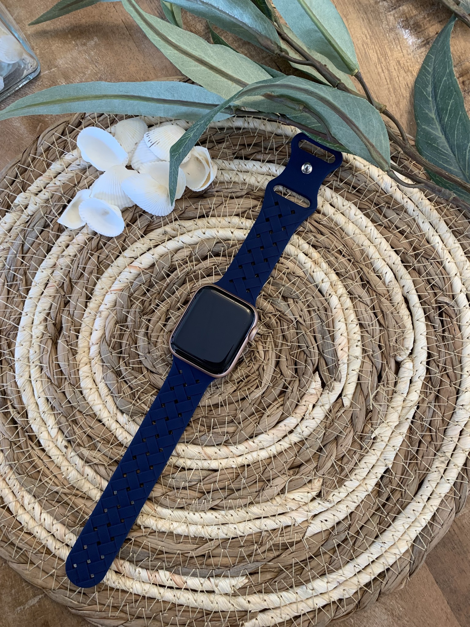 Bracelet sport tressé Apple Watch - bleu marine