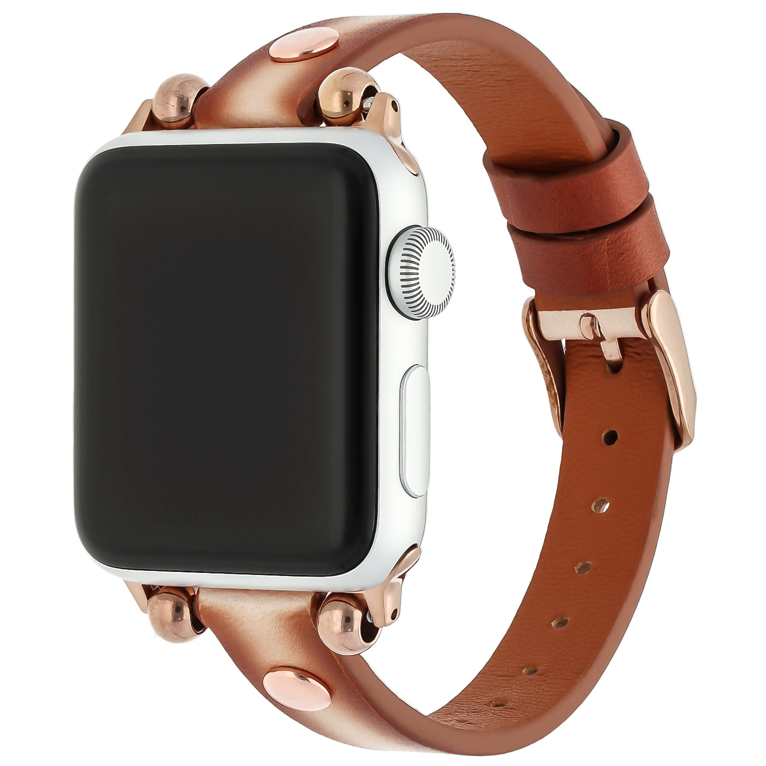 Bracelet en cuir fin Apple Watch - camel