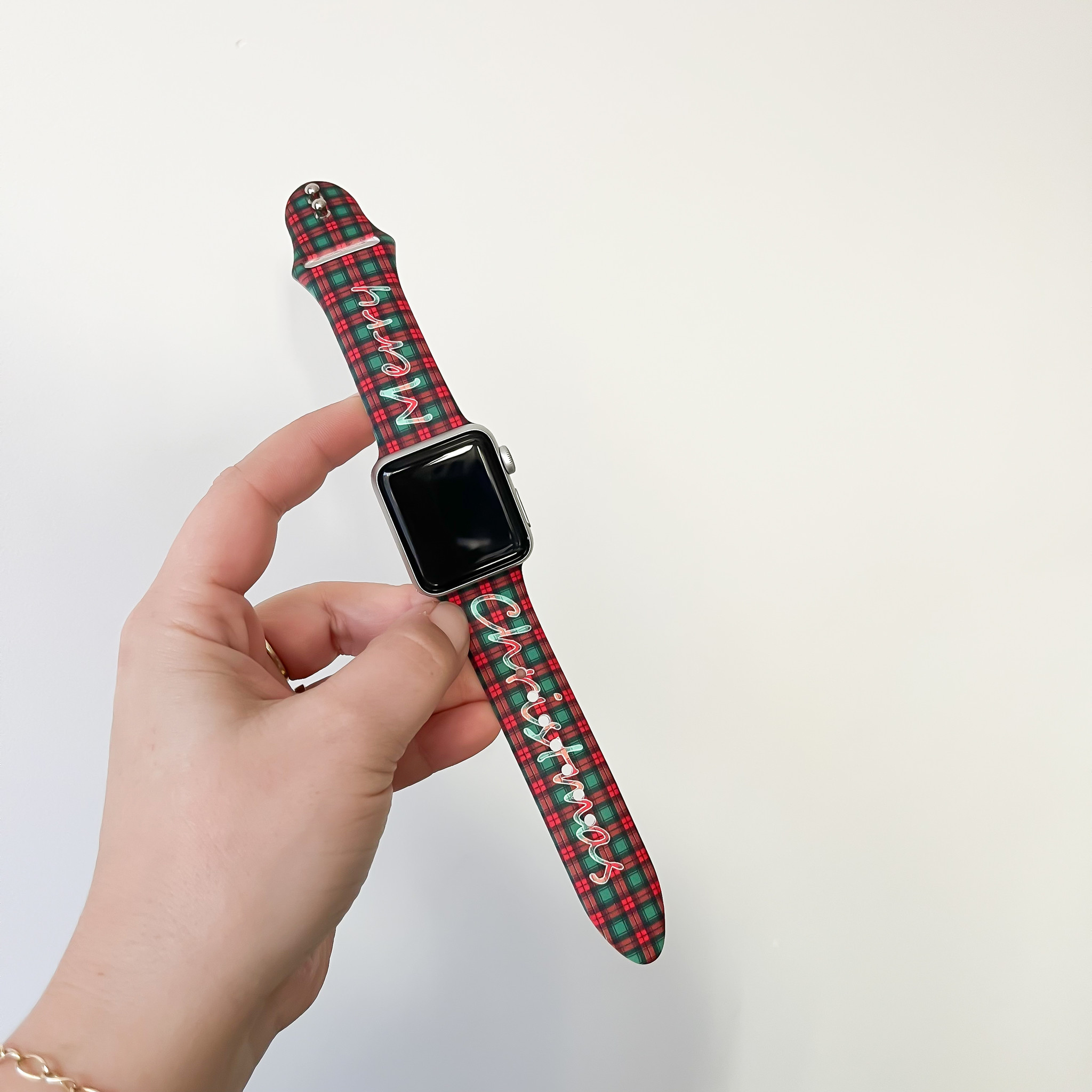 Bracelet sport imprimé Apple Watch - christmas plaid