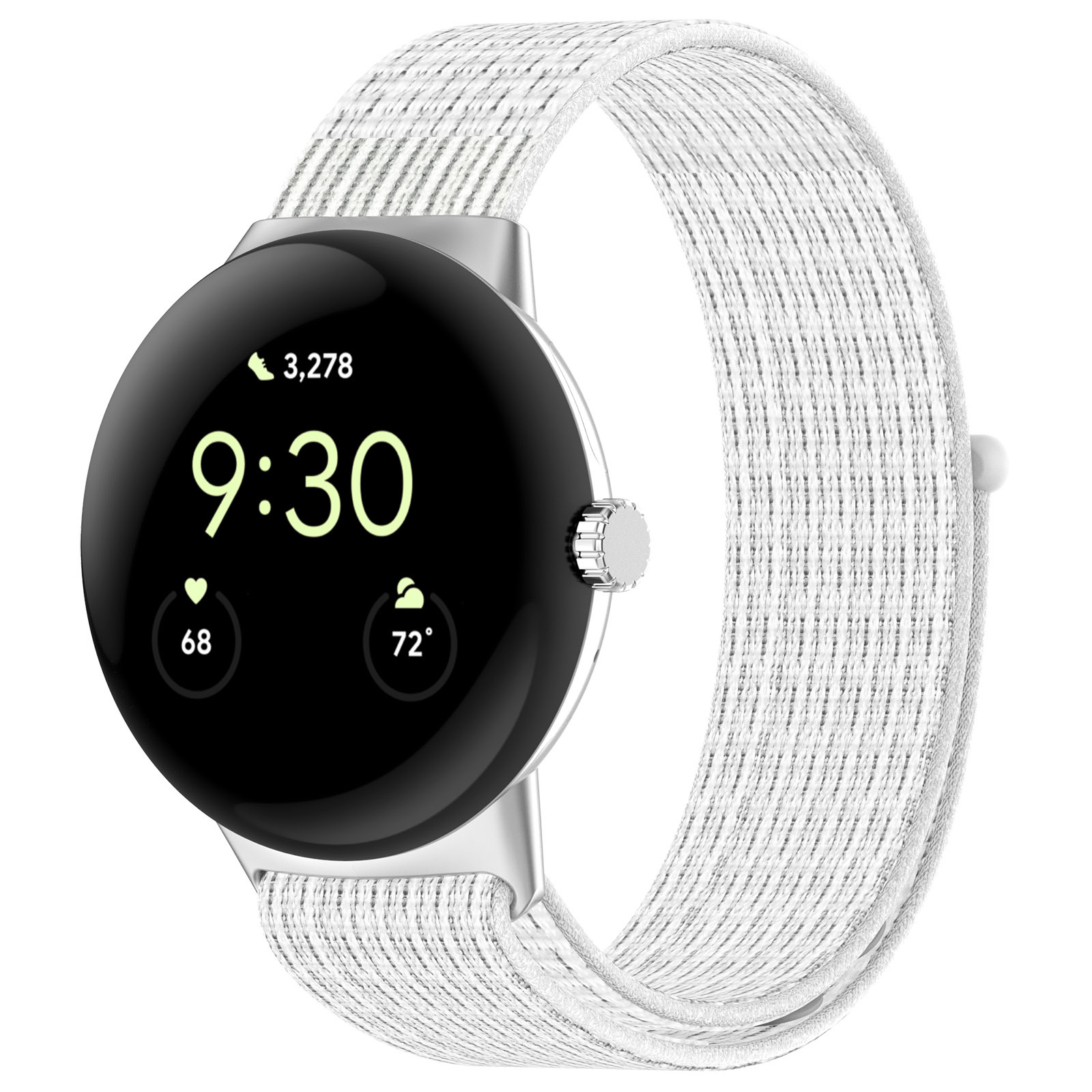 Bracelet boucle sport en nylon Google Pixel Watch - blanc