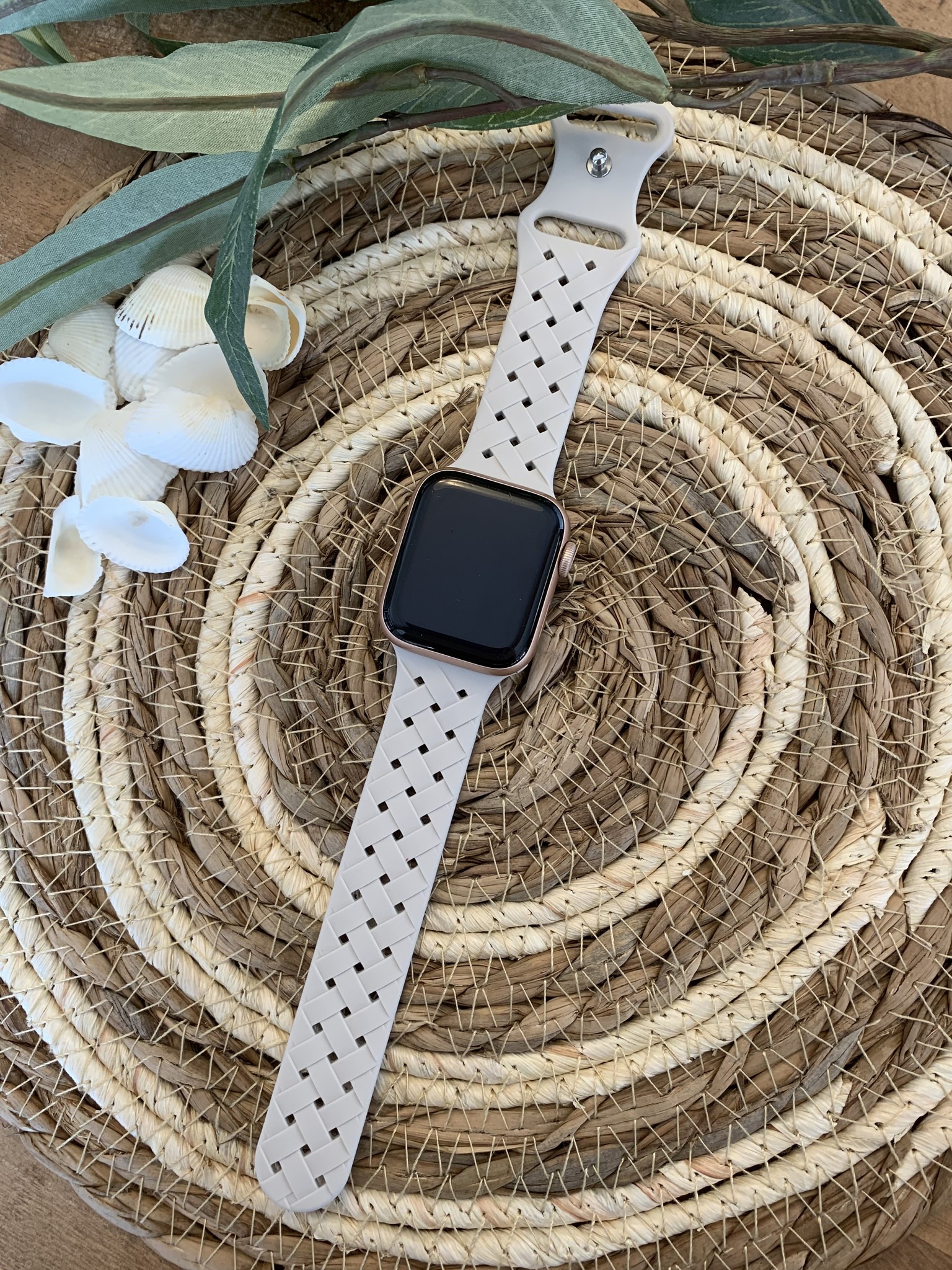 Bracelet sport tressé Apple Watch - lumière stellaire