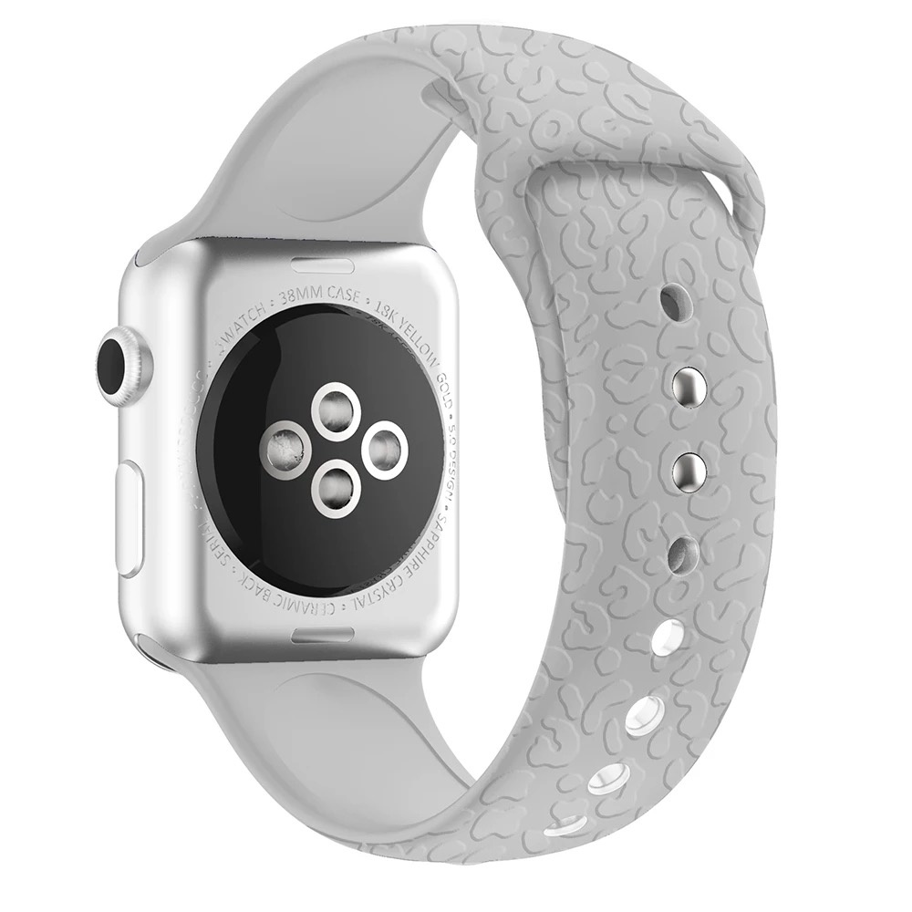 Bracelet sport imprimé Apple Watch - gris léopard