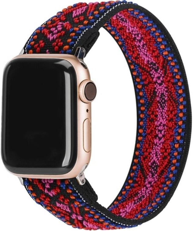 Bracelet nylon Apple Watch - rouge bohème