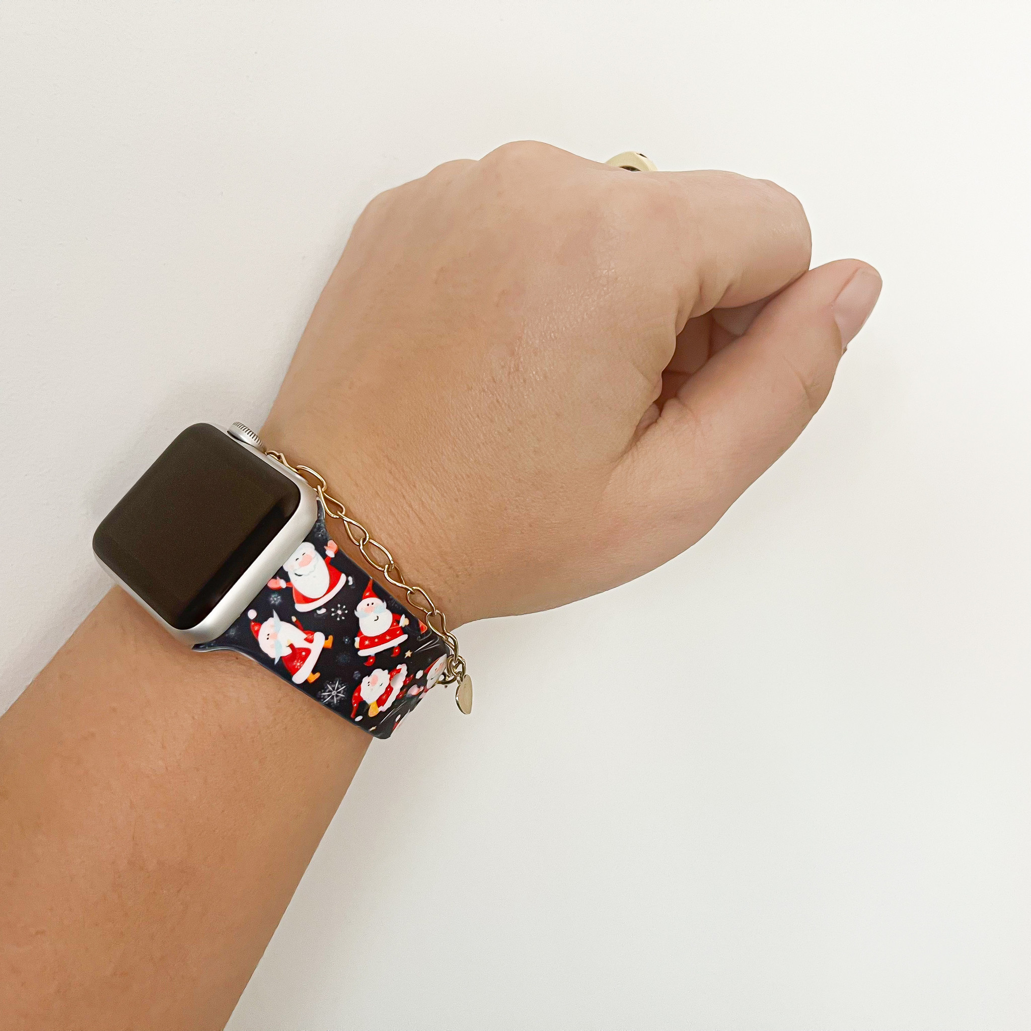 Bracelet sport imprimé Apple Watch - Père Noël bleu foncé