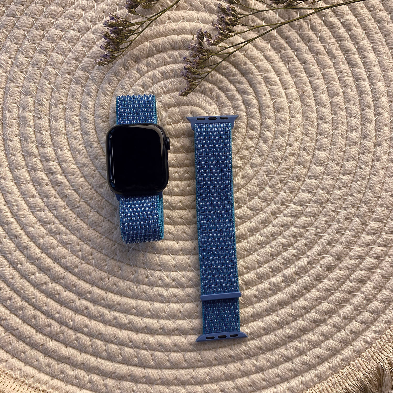 Bracelet boucle sport en nylon Apple Watch - cape cod blue