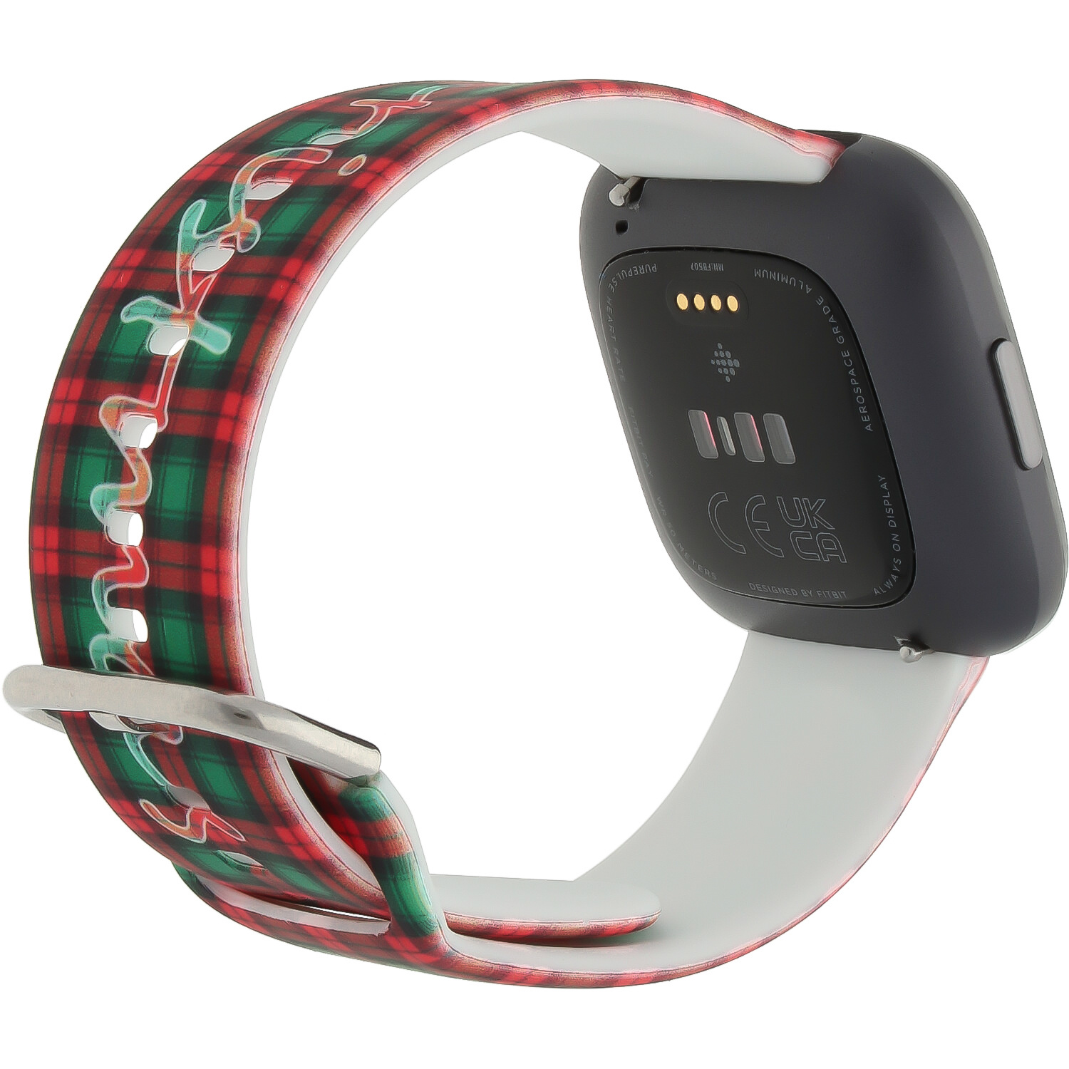 Bracelet sport imprimé Fitbit Versa - écossais de Noël
