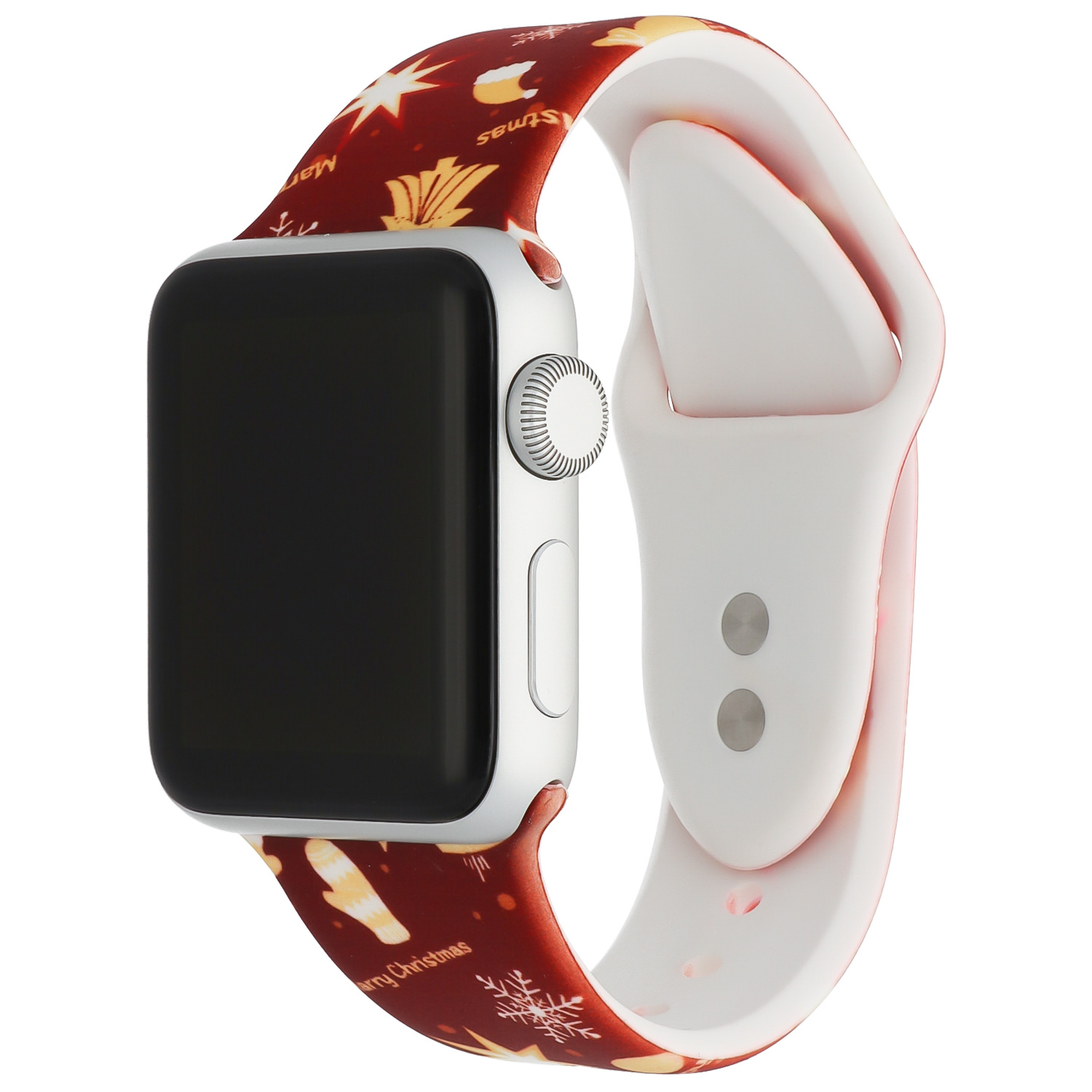 Bracelet sport imprimé Apple Watch - rouge Noël
