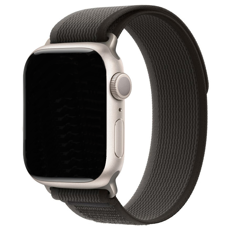 Bracelet Boucle Trail en nylon Apple Watch - noir gris