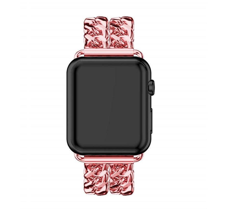 Bracelet acier cow-boy Apple Watch - rose rouge