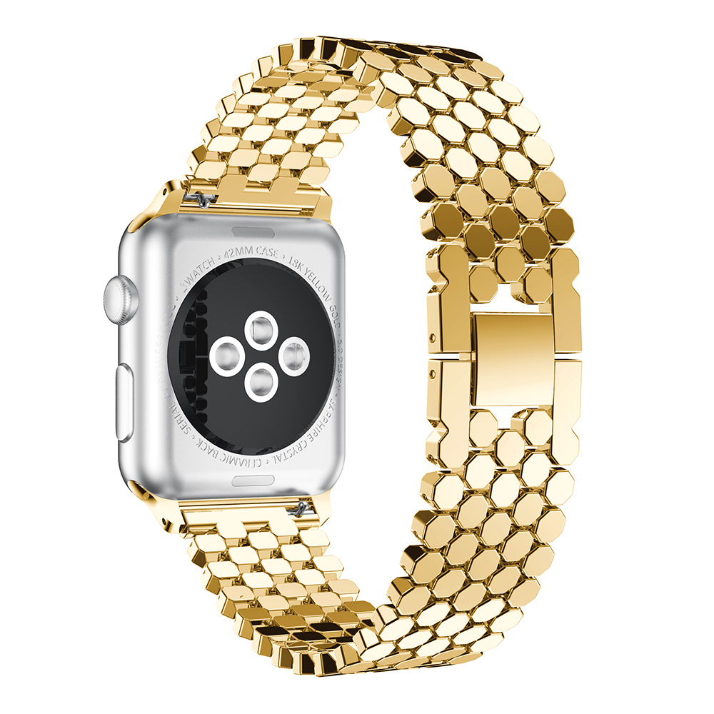 Bracelet acier poisson Apple Watch - or