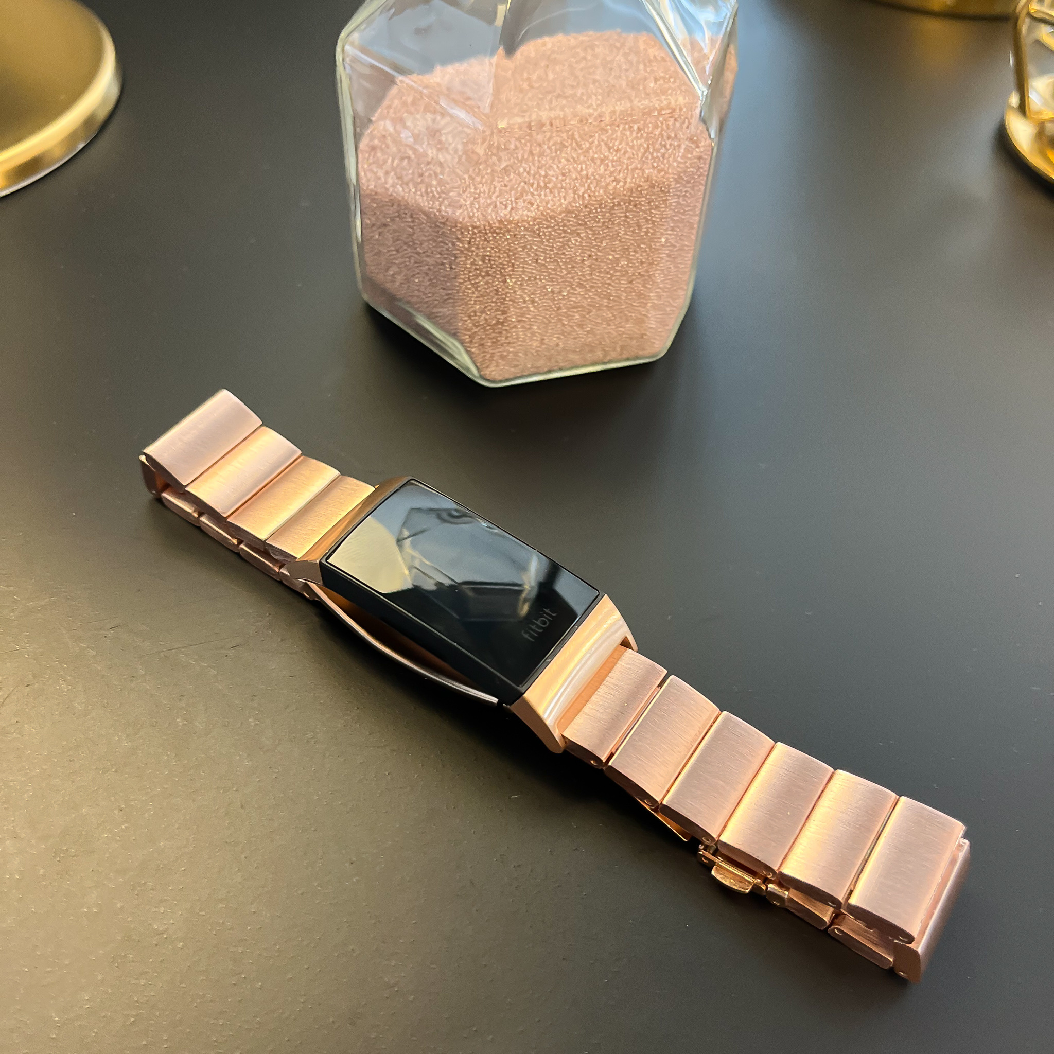 Bracelet acier maillons Fitbit Charge 3 & 4 - or rose