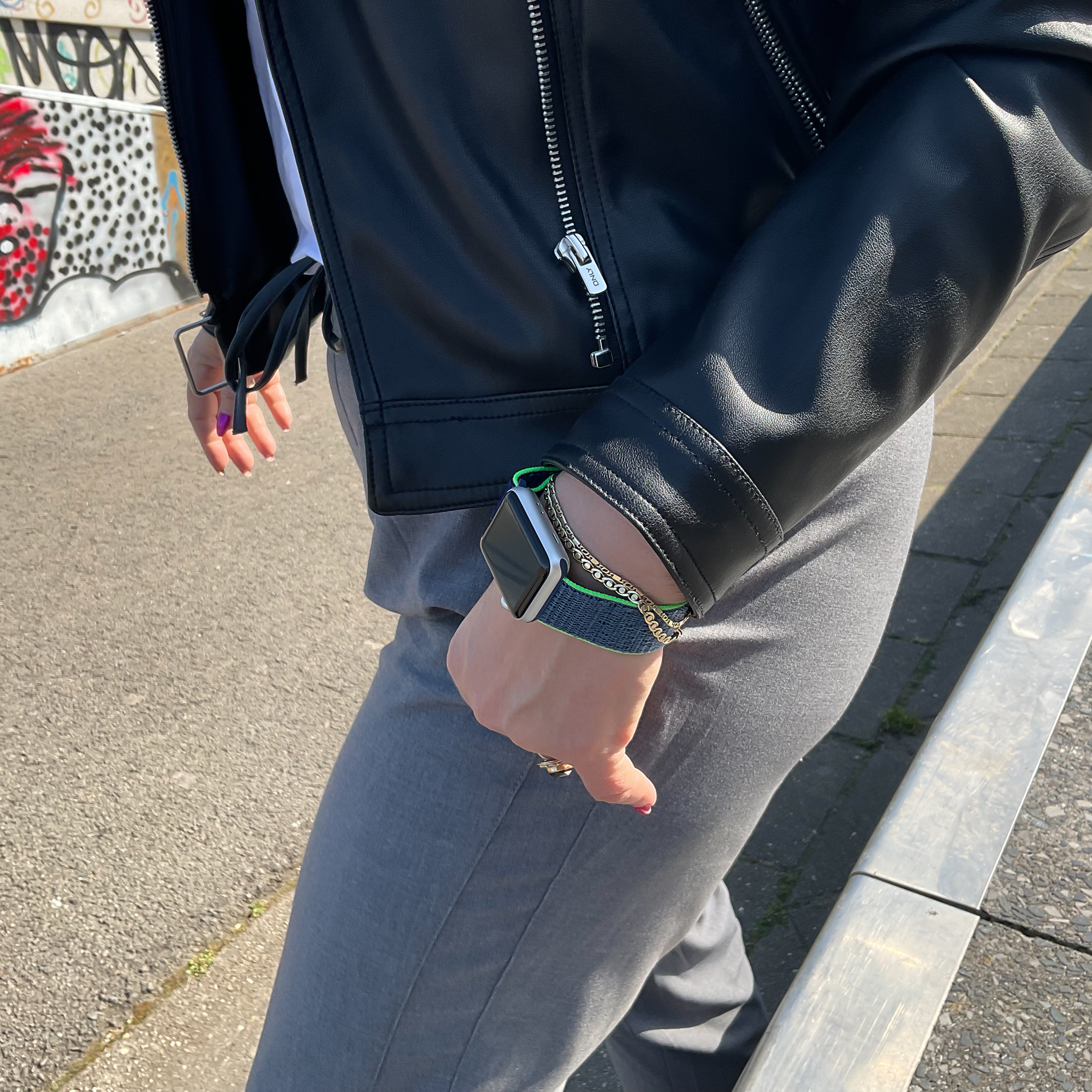 Bracelet boucle sport en nylon Apple Watch - neon lime
