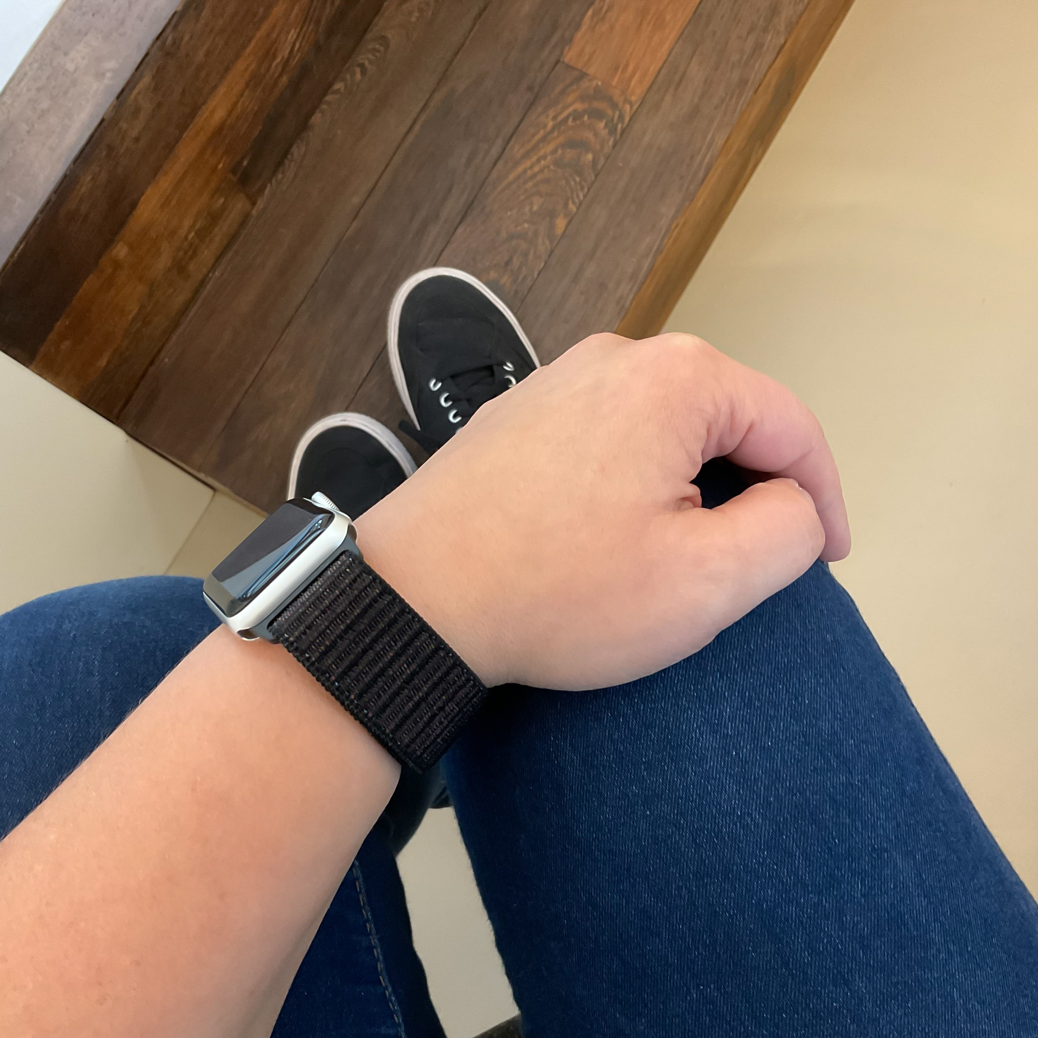 Bracelet boucle sport en nylon Apple Watch - mélange noir