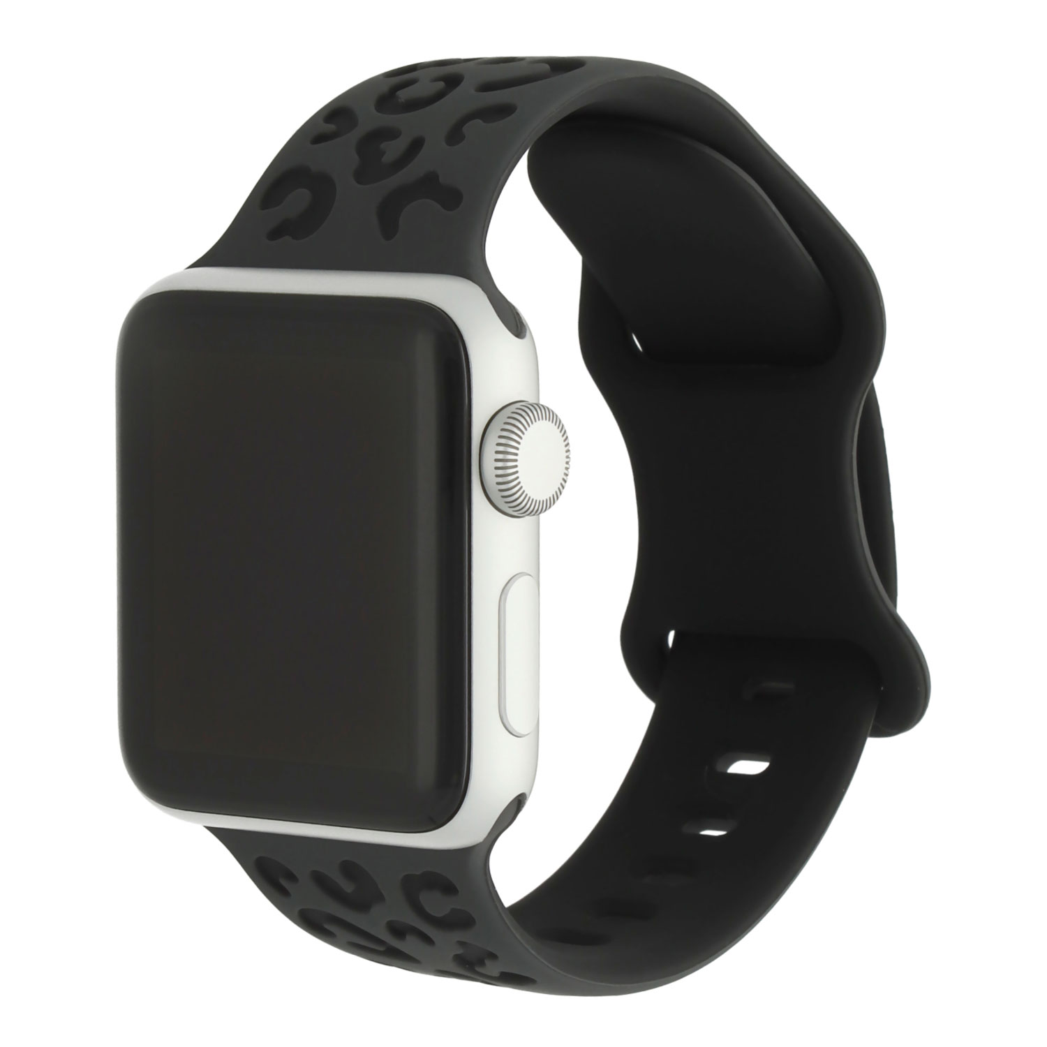 Bracelet silicone léopard wild Apple Watch - Noir Gris Profond