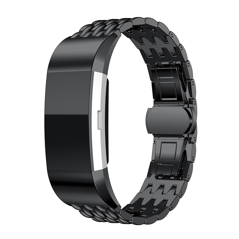 Bracelet acier dragon Fitbit Charge 3 & 4 - noir