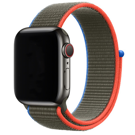 Bracelet boucle sport en nylon Apple Watch - mélange d'olives