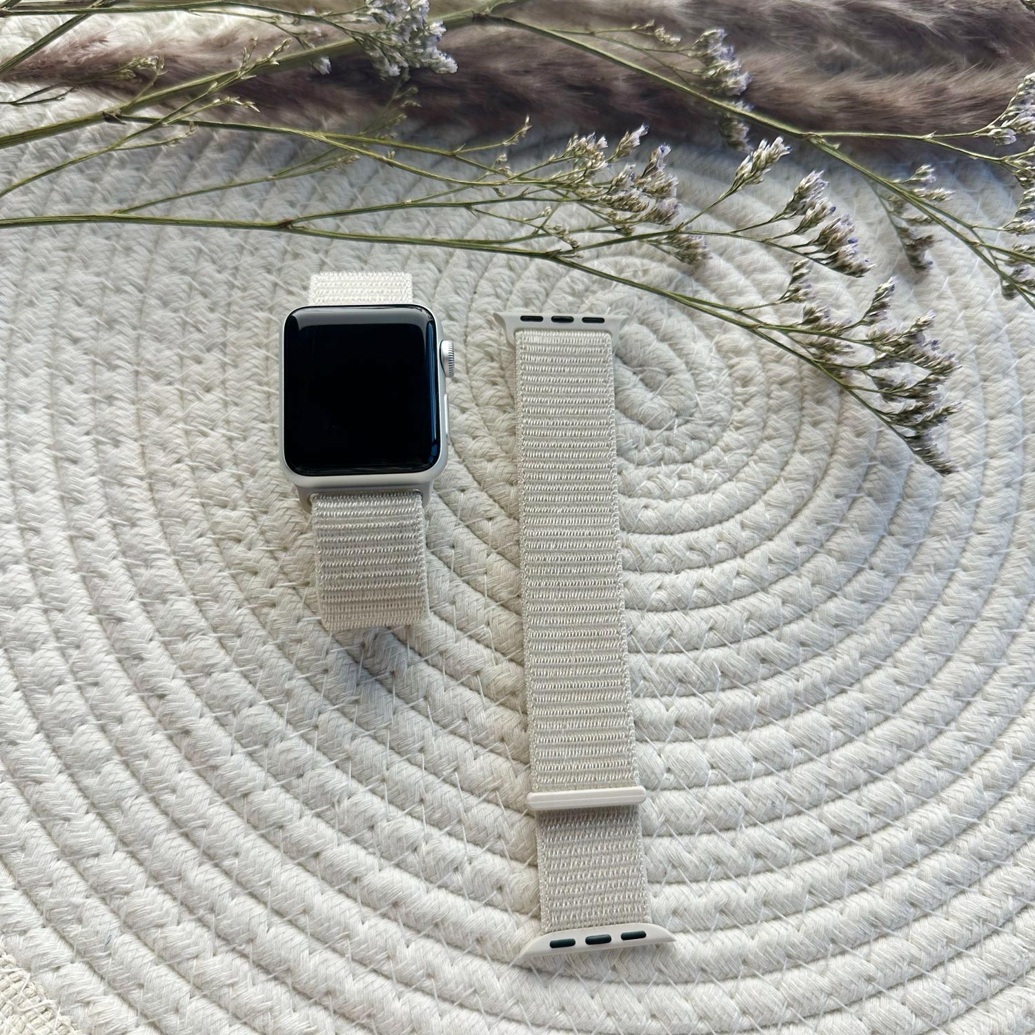 Bracelet boucle sport en nylon Apple Watch sportif - lumière stellaire