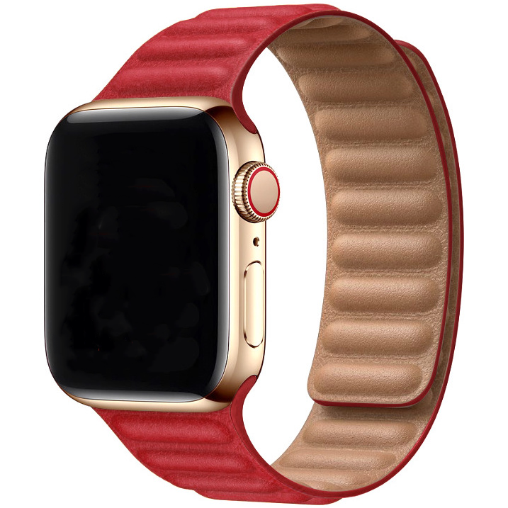 Bracelet en cuir solo Apple Watch - rouge