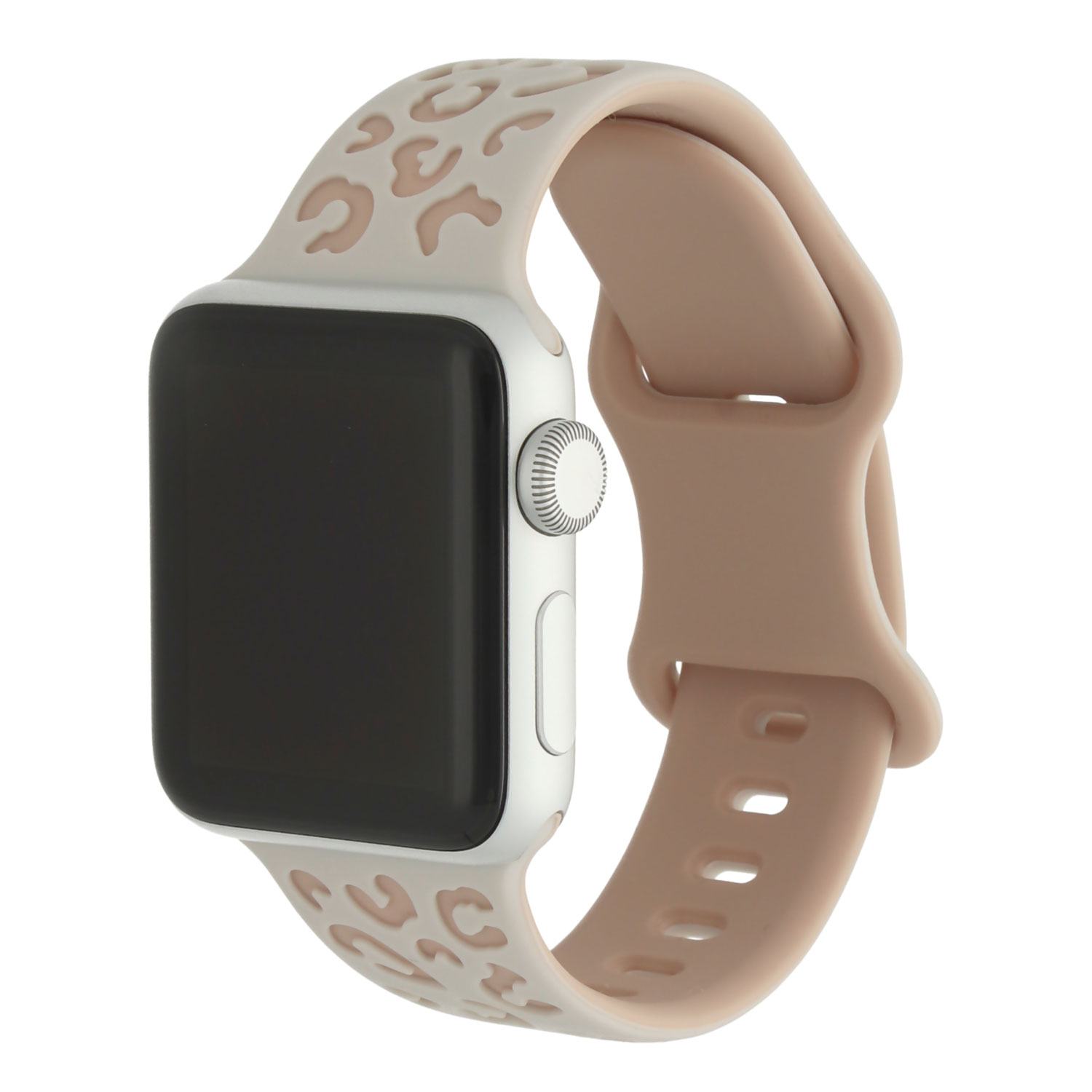 Bracelet silicone léopard wild Apple Watch - Rose Lumière stellaire