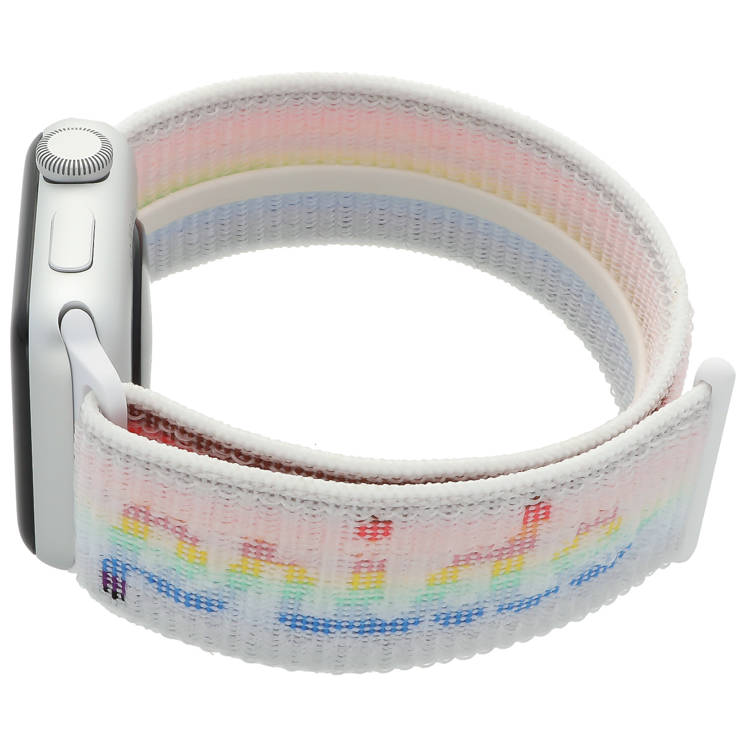 Bracelet boucle sport en nylon Apple Watch sportif - pride white
