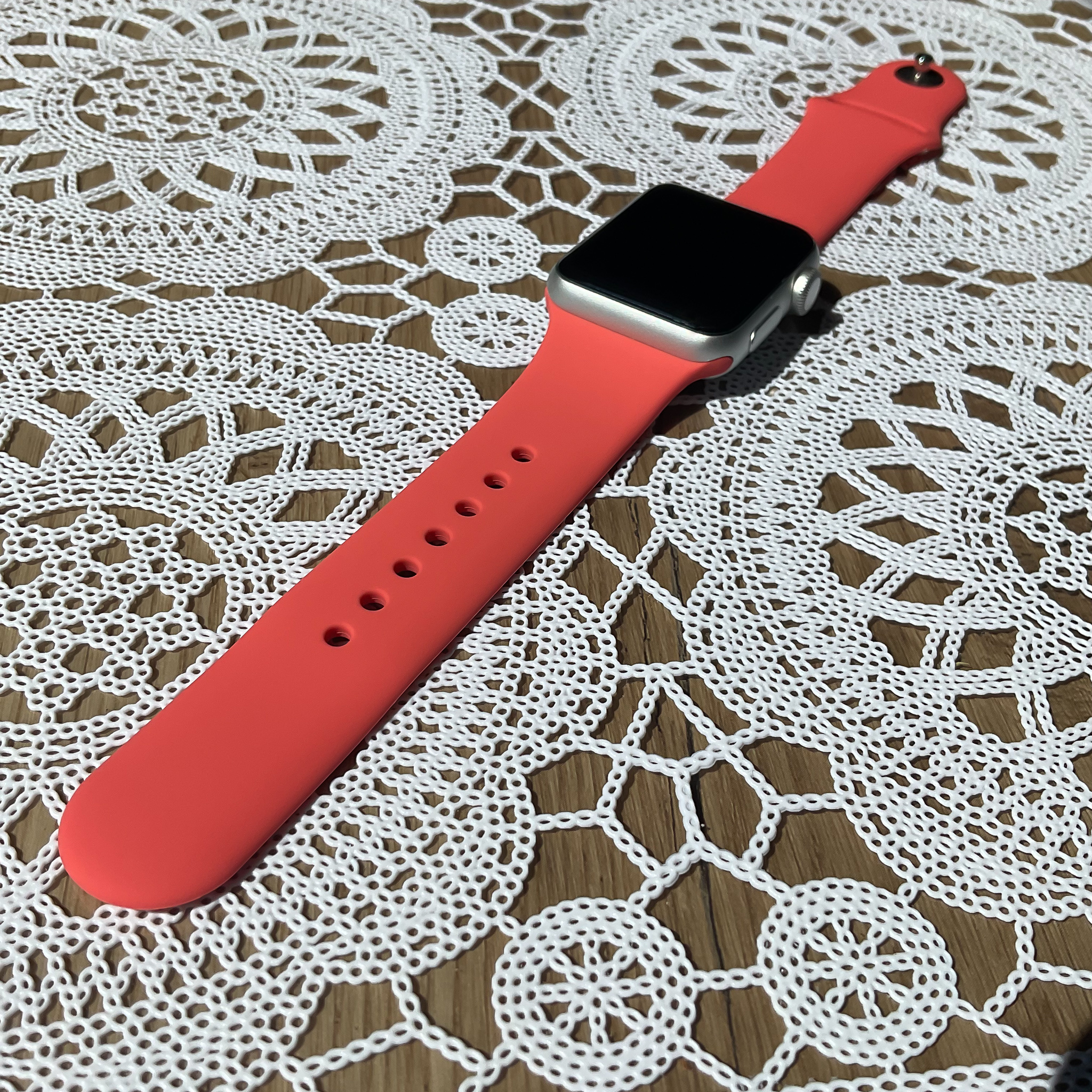 Bracelet sport Apple Watch - rouge corail