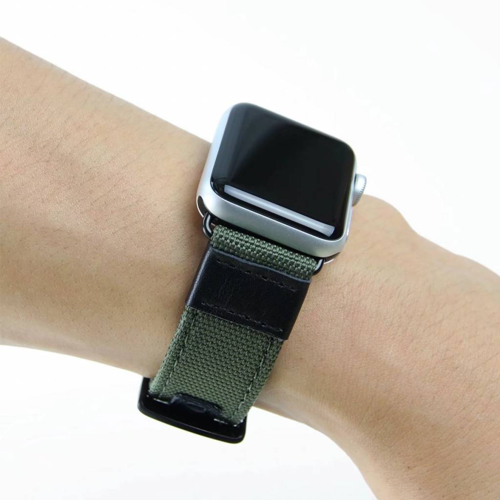 Bracelet nylon militaire Apple Watch - vert