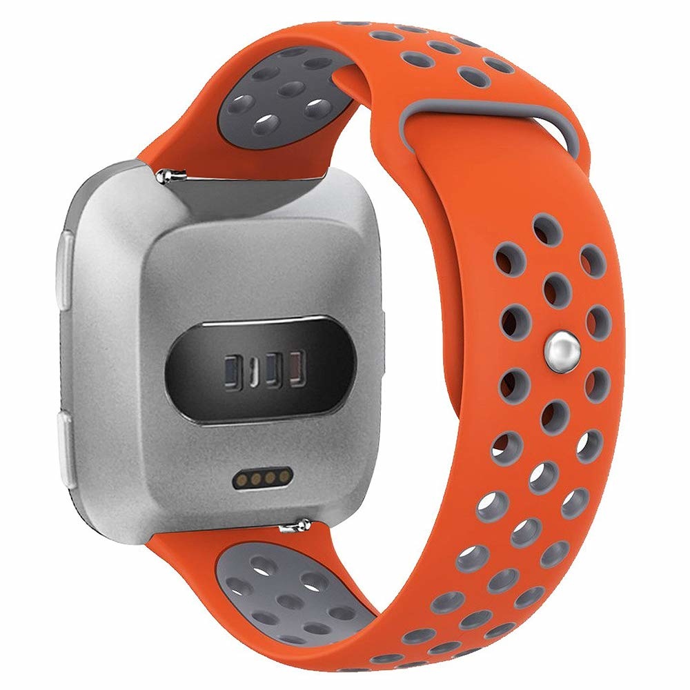 Bracelet sport double Fitbit Versa - orange gris
