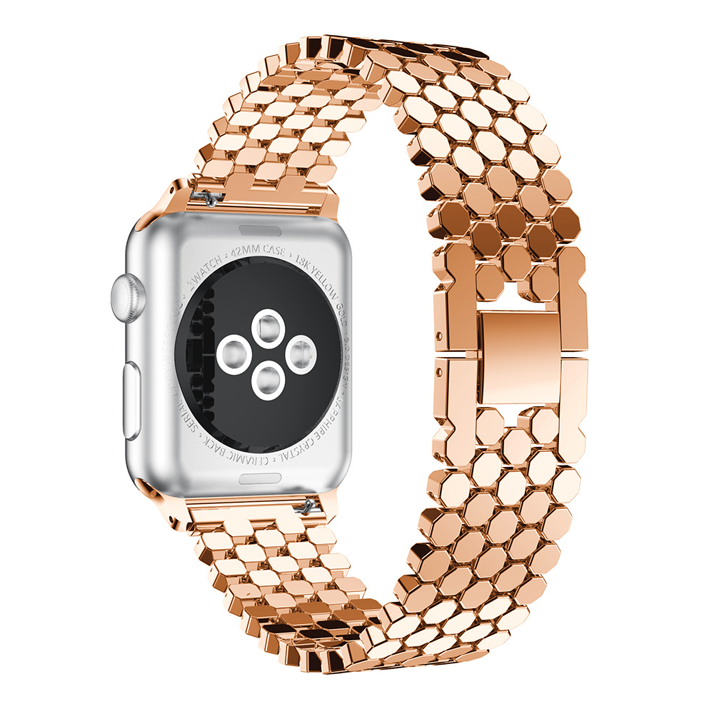 Bracelet acier poisson Apple Watch - or rose